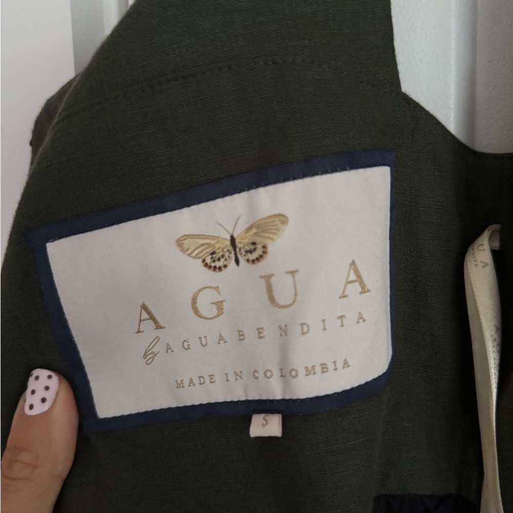 Agua by Agua Bendita Hierbabuena Gardenia Embroidered Mini Dress Forest Green - Picture 8 of 11